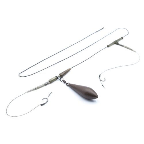 Lux Bullet Carp Rig on Leadcore Climax (Safety Clip, 2 Hooks)