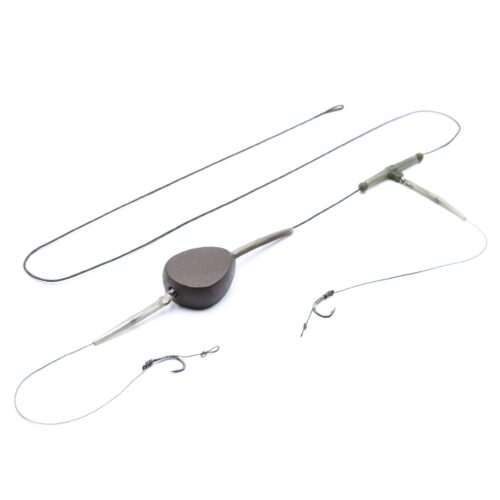 Montură crap Premium in-line Plat cu leadcore Climax (2 cârlige)